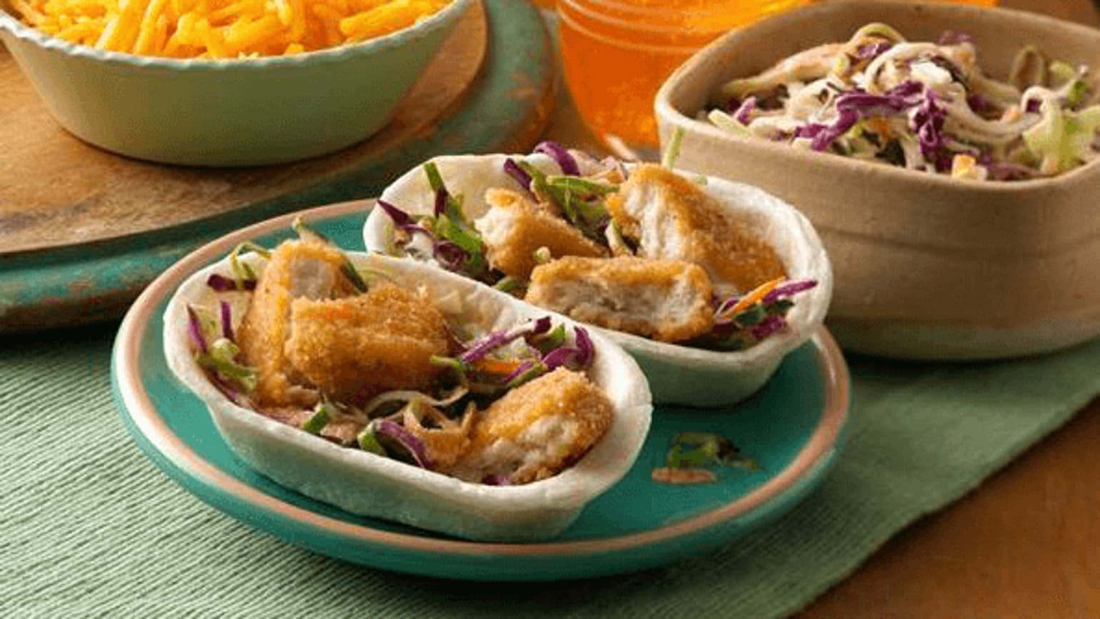 mini crispy chicken taco boats